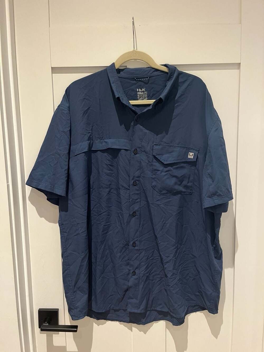 Huk Tide Point Short Sleeve Button-Down Performance Shirt